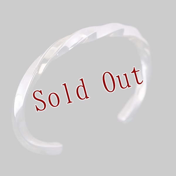 画像3: 【RIVER MAIL企画】ナバホ族 Bruce Morgan #6SQ 14K/SS ツイスト プレーン バングル (3)