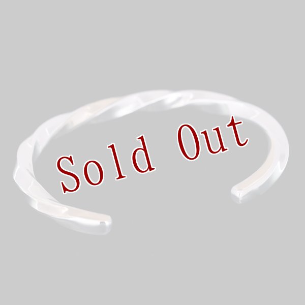 画像5: 【RIVER MAIL企画】ナバホ族 Bruce Morgan #6SQ 14K/SS ツイスト プレーン バングル (5)