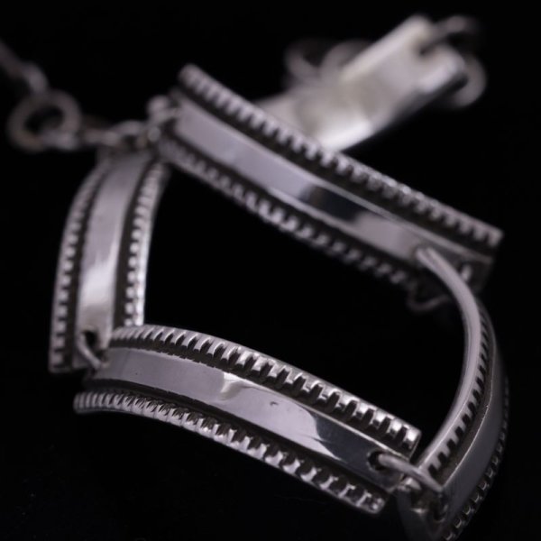 画像2: 【RIVER MAIL企画】ナバホ族 Bruce Morgan 1/4” SS チゼル ブレスレット (2)