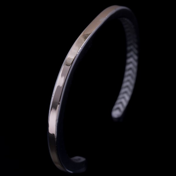 画像3: ナバホ族 Bruce Morgan #6SQ プレーン(14K)/4ダイヤ+アロー(SS) バングル【RIVER MAIL企画】 (3)