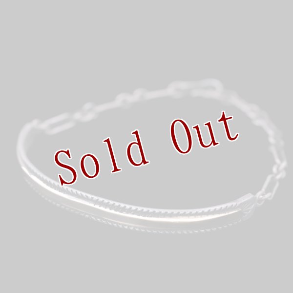 画像1: 【RIVER MAIL企画】ナバホ族 Bruce Morgan 1/4" 14Kゴールド チゼル ID ブレスレット (1)