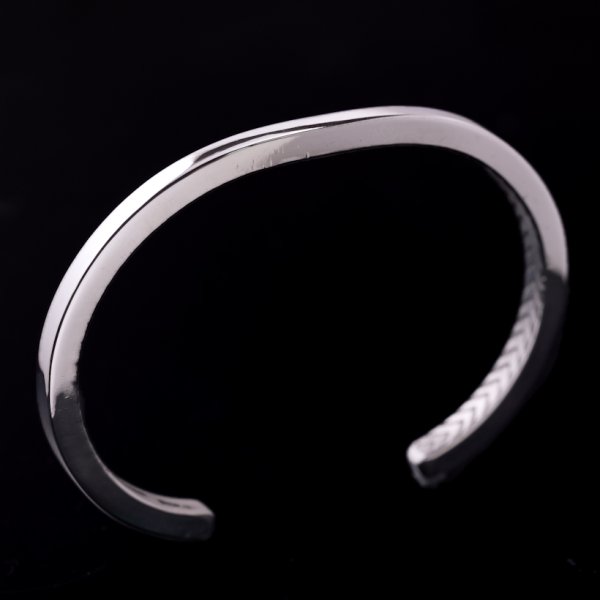 画像2: ナバホ族 Bruce Morgan #6SQ プレーン(SS)/4ダイヤ+アロー(SS) バングル (2)