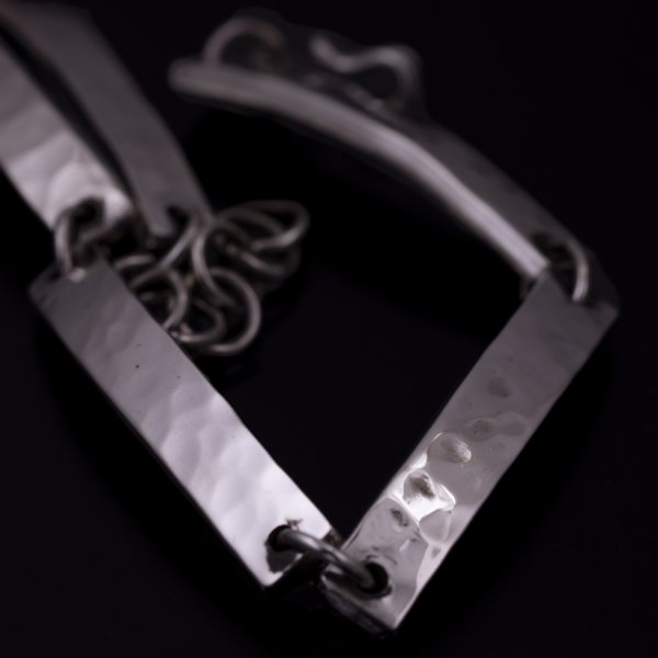 画像3: 【RIVER MAIL企画】ナバホ族 Bruce Morgan 1/4” SS ハンマーテクスチャ ブレスレット (3)