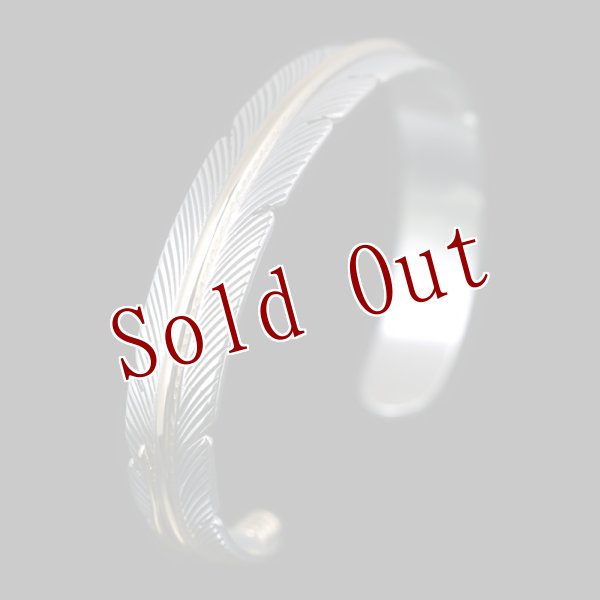 画像3: 【再入荷】ナバホ族 Harvey Mace 3/8” 12KGF イーグルフェザー バングル (3)