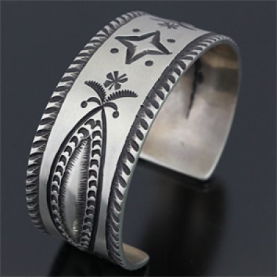 画像1: ナバホ族 Ivan Howard 4スター リポジ バングル