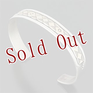 ナバホ族 Bruce Morgan 14K チゼルワーク 3/8 バングル 【送料無料】