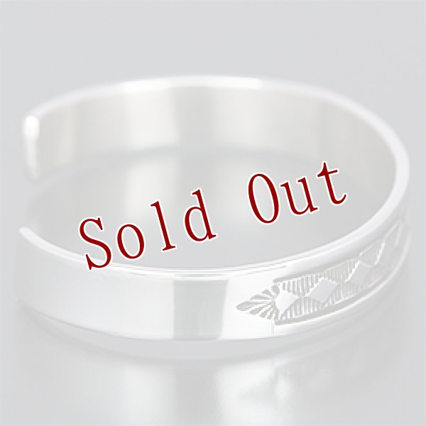 画像2: ナバホ族 Bruce Morgan スタンプワーク 3/8 バングル メンズ L (2)