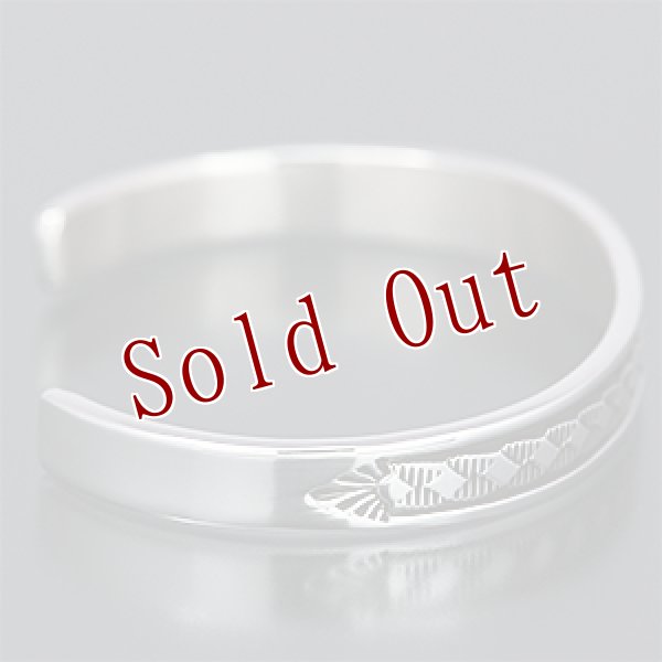 画像2: ナバホ族 Bruce Morgan スタンプワーク 1/4 バングル レディース M (2)