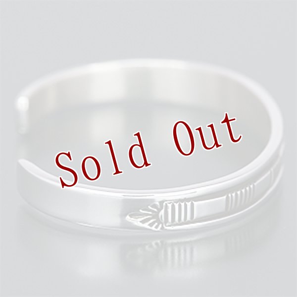 画像2: ナバホ族 Bruce Morgan スタンプワーク 1/4 バングル レディース M (2)