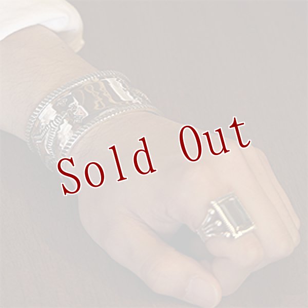 画像4: ナバホ族 Clendon Pete 4スター 1 1/4" バングル (4)