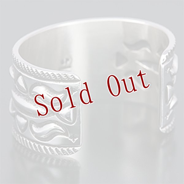 画像3: ナバホ族 Clendon Pete ケトー 1 3/8" バングル (3)