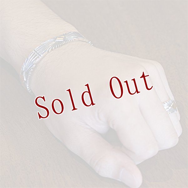 画像4: ナバホ族 Pat Bedonie 14Kダイヤ 3サンバースト 3/8 バングル (4)