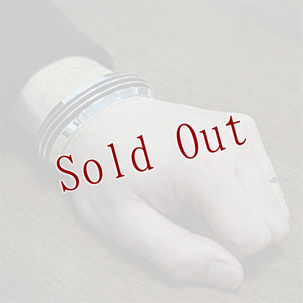 画像4: ナバホ族 Tom Hawk 2ライン ストレート バングル (4)