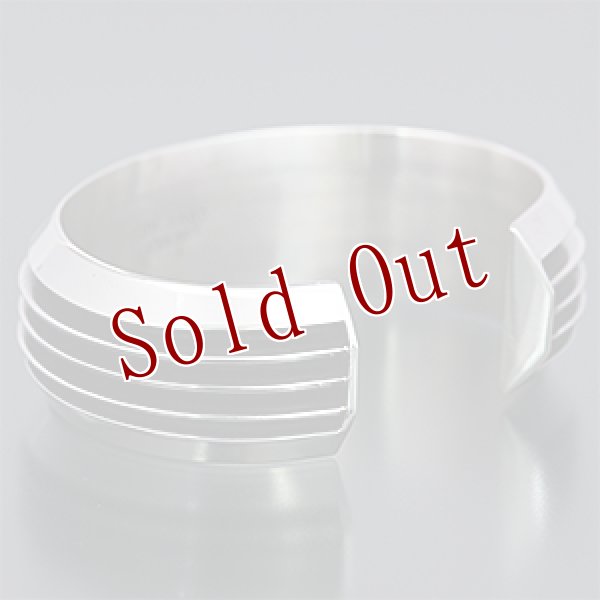 画像3: ナバホ族 Tom Hawk 3ライン ストレート バングル (3)