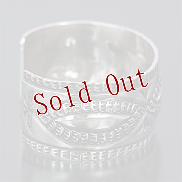 画像2: ナバホ族 Sunshine Reeves インゴットシルバー リポウズ バングル (2)