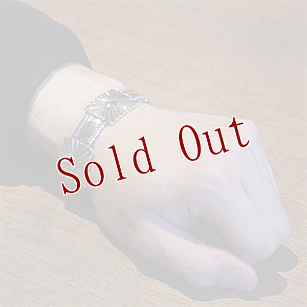 画像4: ナバホ族 Clendon Pete 3/4” サンバースト バングル (4)