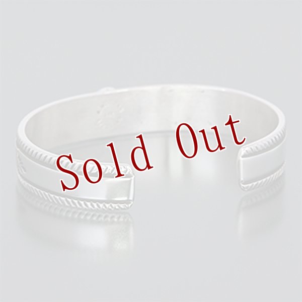 画像3: ナバホ族 Bruce Morgan 3/8" モレンシ 14K チゼル1連 バングル メンズ S/レディース L (3)