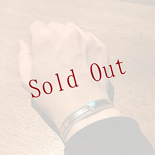 画像4: ナバホ族 Bruce Morgan 3/8" モレンシ 14K チゼル1連 バングル メンズ S/レディース L (4)