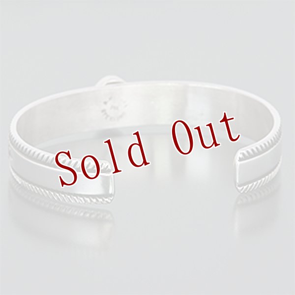 画像3: ナバホ族 Bruce Morgan 3/8" モレンシ 14K チゼル1連 バングル メンズ M (3)