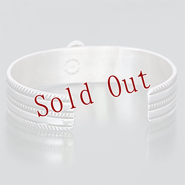 画像3: ナバホ族 Bruce Morgan 1/2" モレンシ 14K チゼル2連 バングル メンズ L (3)