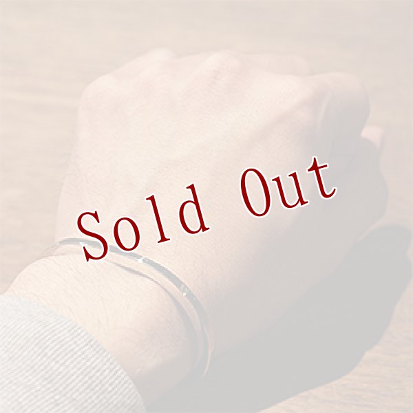 画像4: ナバホ族 Bruce Morgan #6スクエアワイヤー 14K プレーン バングル レディース M (4)