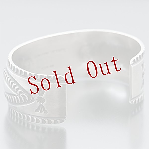 画像3: ナバホ族 Sunshine Reeves パイロットマウンテン リポウズ インゴットシルバー バングル (3)