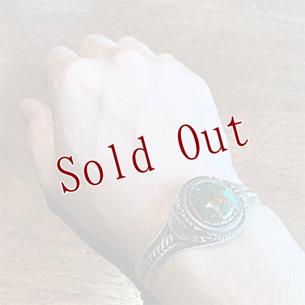 画像4: ナバホ族 Will Vandever ロイストーン ツイスト バングル (4)