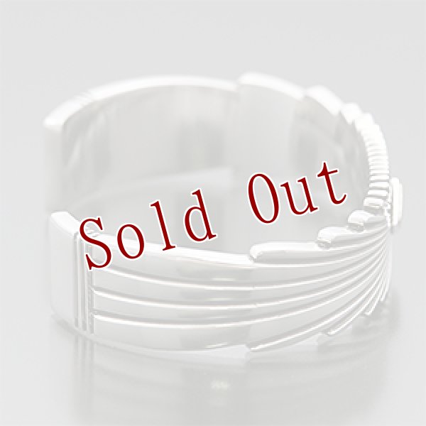 画像2: ナバホ族 Pat Bedonie 1/2" 14K スターバースト バングル レディース M (2)