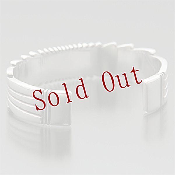 画像3: ナバホ族 Pat Bedonie 1/2" 14K スターバースト バングル レディース M (3)