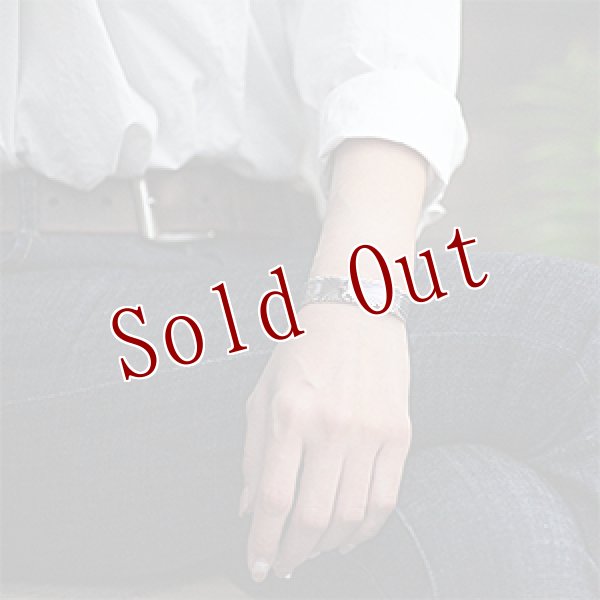 画像4: ナバホ族 Pat Bedonie 1/2" 14K スターバースト バングル レディース M (4)