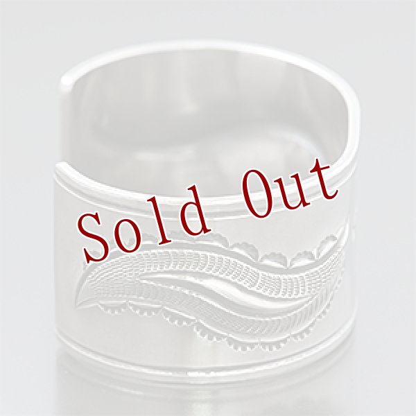 画像2: ナバホ族 Jacob D. Morgan 1 1/4” Bi-Curve リポウズ バングル 6 (2)