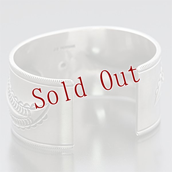 画像3: ナバホ族 Jacob D. Morgan 1 1/4” Bi-Curve リポウズ バングル 5 3/4 (3)