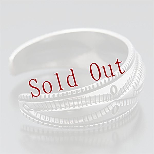 画像2: ナバホ族 Harrison Jim 3/4” インゴットシルバー リポウズ バングル メンズ M (2)