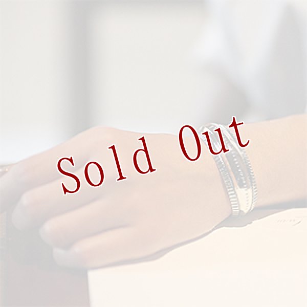 画像4: ナバホ族 Harrison Jim 3/4” インゴットシルバー リポウズ/スタンプ バングル レディース M (4)