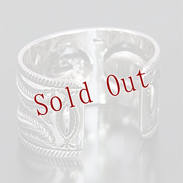 画像3: ナバホ族 Clendon Pete 1 1/2” リポウズ バングル (3)