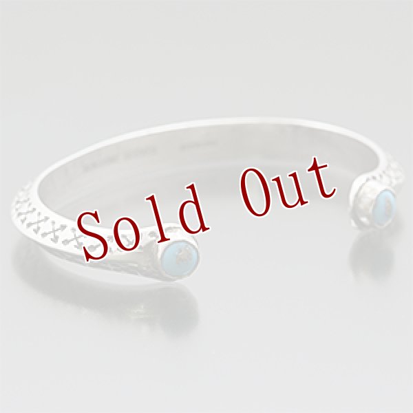 画像3: ナバホ族 Sunshine Reeves トライアングルワイヤー Wアロー/Wアロー モレンシ/モレンシ バングル メンズ M (3)