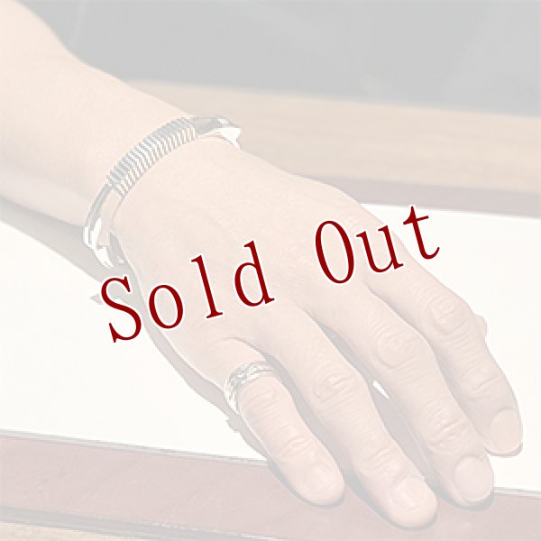 画像4: ナバホ族 Clendon Pete #1スクエアワイヤー バングル (4)