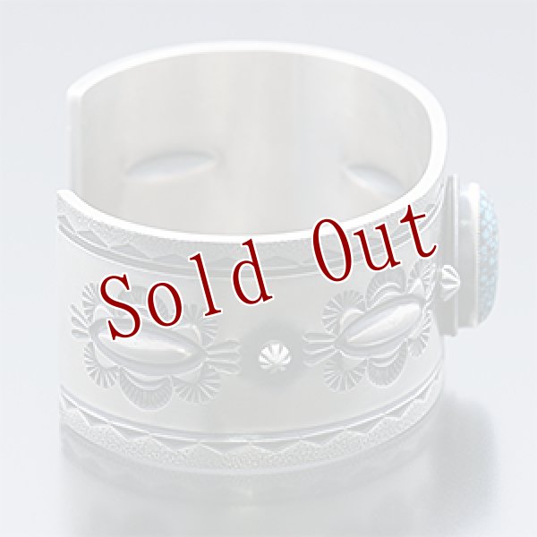 画像2: ナバホ族 Jacob D. Morgan 1 1/4” キングマン バンプアウト バングル 6 (2)