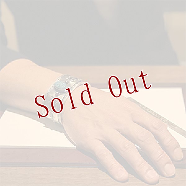 画像4: ナバホ族 Jacob D. Morgan 1 1/4” キングマン バンプアウト バングル 6 (4)