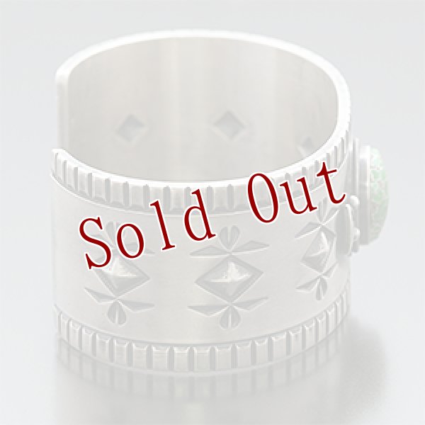 画像2: ナバホ族 Jacob D. Morgan 1 1/4” キャリコレイク バンプアウト バングル 5 1/2 (2)