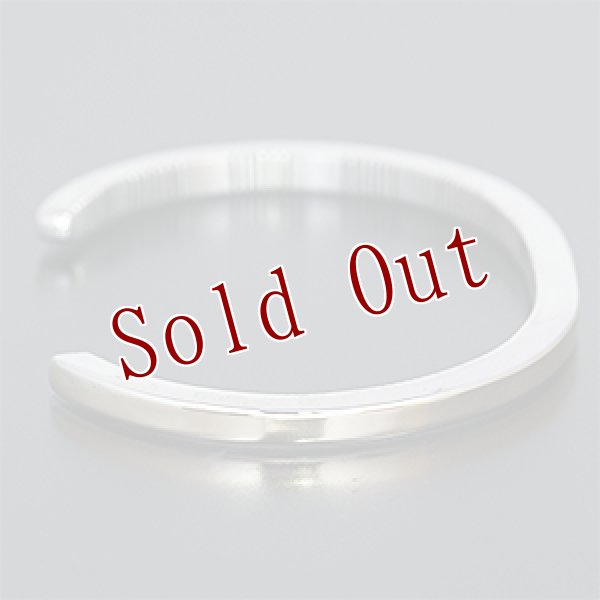 画像2: ナバホ族 Bruce Morgan #6SQ プレーン(14K)/ストライプ+プレーン(SS) バングル メンズ L (2)