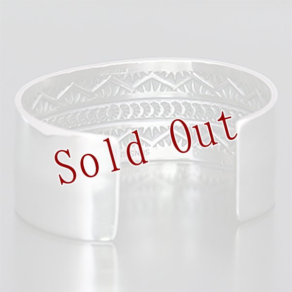 画像3: ナバホ族 Sunshine Reeves 1” プレーン/スタンプ バングル メンズ M (3)