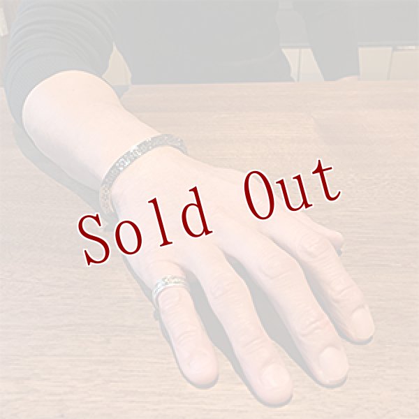 画像4: ナバホ族 Sunshine Reeves #1トライアングルワイヤー スター/Wアロー バングル メンズ L (4)