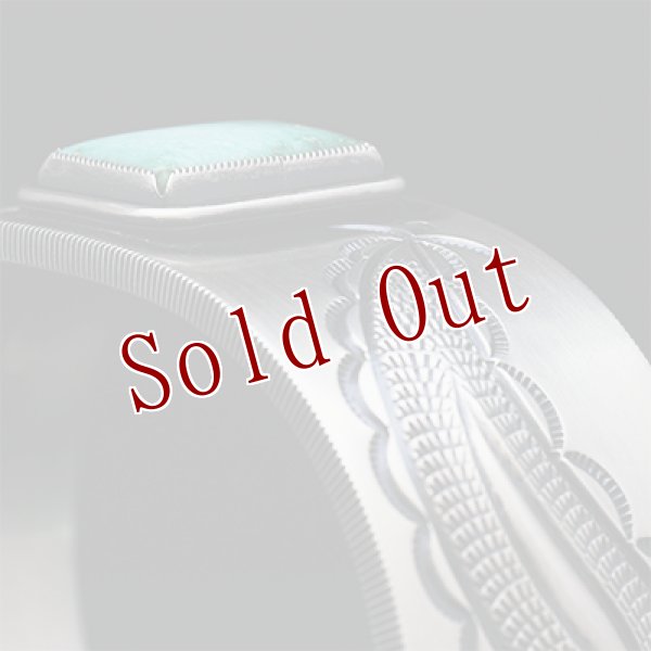 画像4: ナバホ族 Jacob D. Morgan 1” フォックス ターコイズ Bi-curve リポウズ バングル (4)