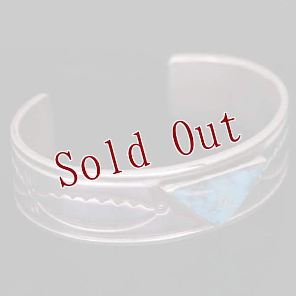 画像8: ナバホ族 Roy Tracy キングマントライアングル インゴットシルバー バングル (8)