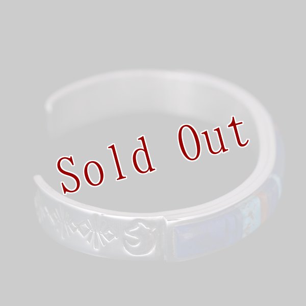 画像6: ナバホ族 Veronica Benally マルチカラー(ラピスラズリ) インレイ バングル "5 1/2" (6)