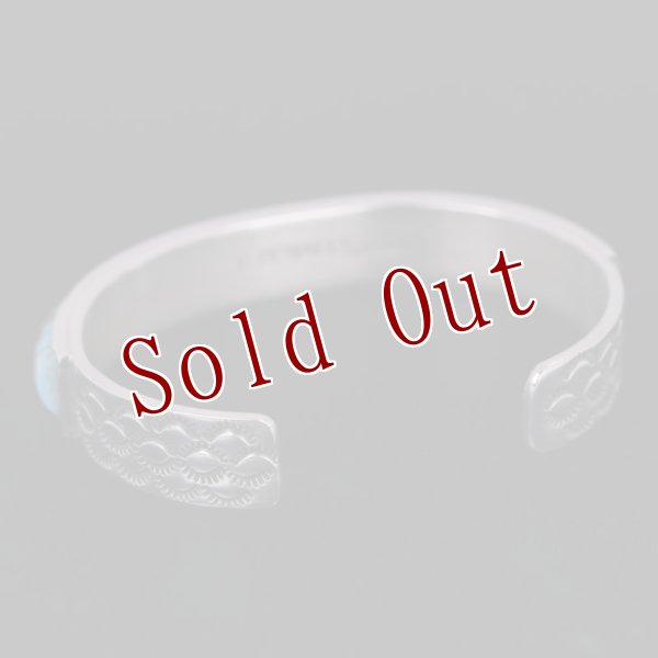 画像7: ナバホ族 Veronica Benally マルチカラー(ターコイズ) インレイ バングル "5" (7)