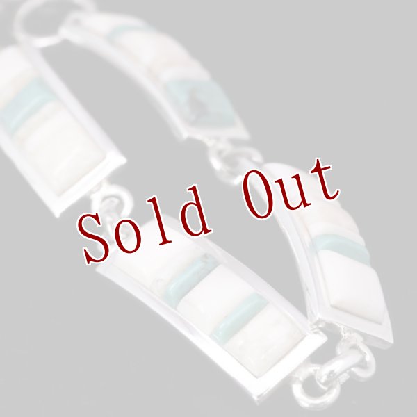 画像3: ナバホ族 Veronica Benally アイボリー インレイ ブレスレット (3)