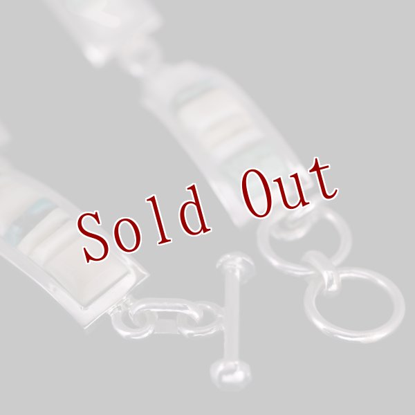 画像4: ナバホ族 Veronica Benally アイボリー/ターコイズ インレイ ブレスレット (4)