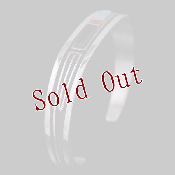 画像3: ナバホ族 Albert Nells マルチカラー インレイ バングル (3)